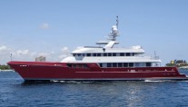 46m luxury motor yacht Mazu by Cheoy Lee on her way to the Rybovich Yard